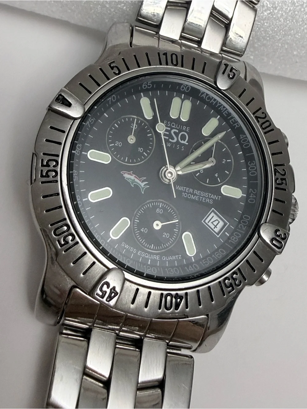 ⁠ESQ Esquire by Movado 300390A Black Dial Chronograph Watch NWOT⁠